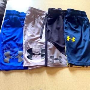 Lot of 4 Youth Small Under Armour Shorts